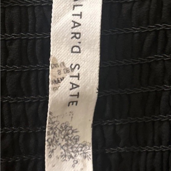 Altar'd State Black Long Sleeve Mini Flowy Fit&Flare Sheer Dress Whimsygoth/Boho - Picture 10 of 12